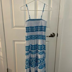 Shein Blue and White Maxi Dress